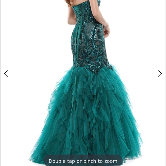 Dark Green Prom Dress - Picture 4 of 5